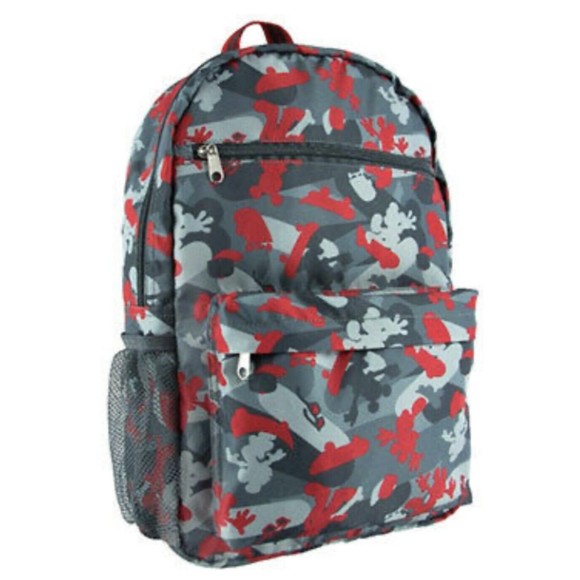 Disney Parks Mickey Mouse Skateboard Backpack - Black Grey and Red main image 4